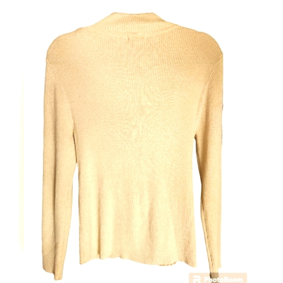 Lauren Michelle, Gold scooped beaded and pearls neckline. Size M - Picture 9 of 11